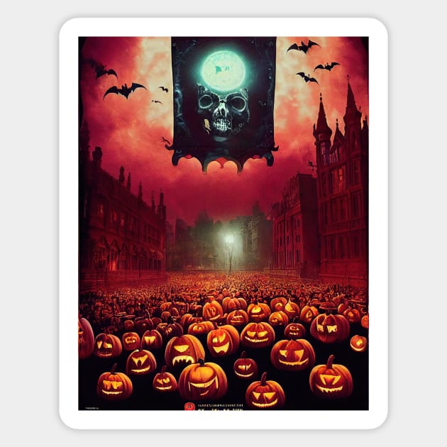 Halloween town death pumpkins Sticker by ComicsFactory